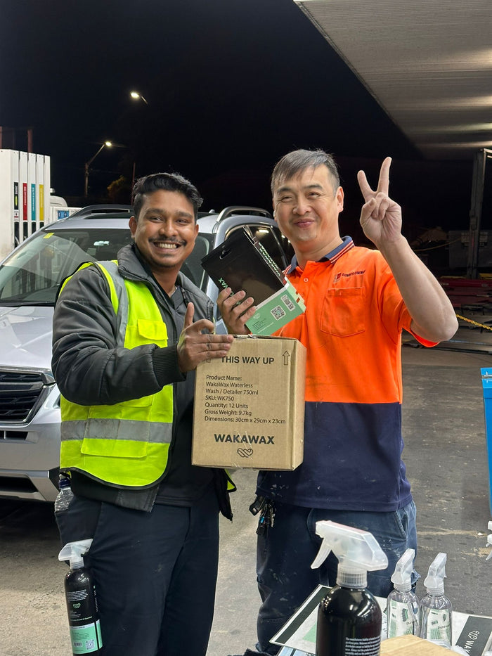 A happy WakaWax customer
